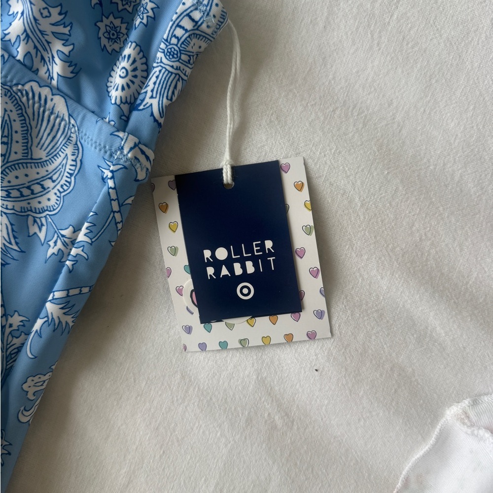 Roller Rabbit x Target Light Blue Floral One-Piece Swimsuit LIMITED EDITION NWTS - Picture 3 of 6